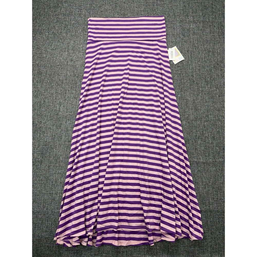 Lularoe NWT Maxi Skirt Size L Pink And Purple Stripes Long